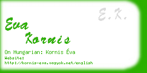 eva kornis business card